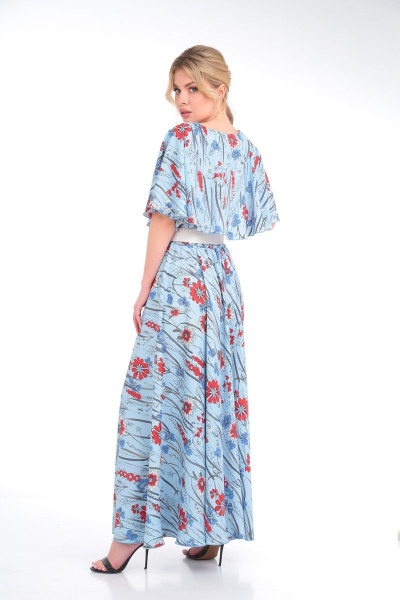 Платье, пояс Anastasia 892 голубой/молочный.пояс - фото 8