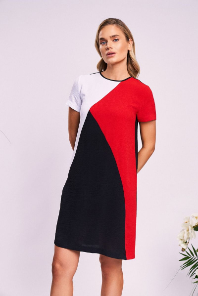 Платье KaVaRi 1031.1 черный_белый_красный - фото 6