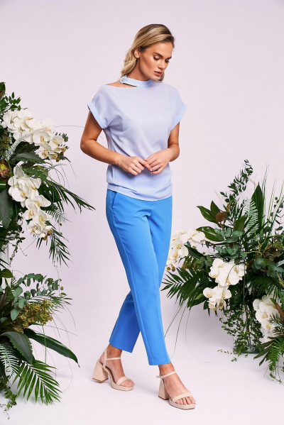 Блуза, брюки KaVaRi 8007.1 голубой/синий - фото 5
