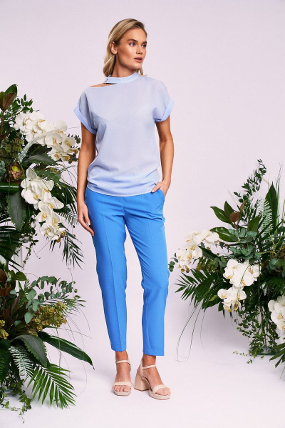 Блуза, брюки KaVaRi 8007.1 голубой/синий - фото 2
