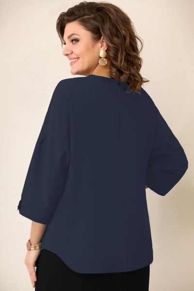 Блуза VOLNA 1216 темно-синий - фото 2