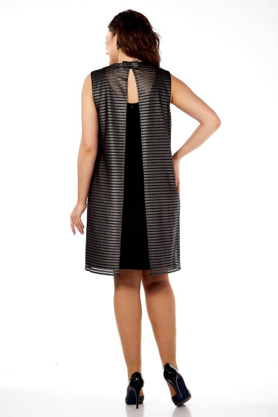 Платье Lady Style Classic 1094/2 серый_с_черным - фото 4