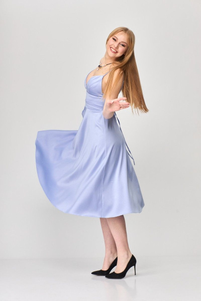 Жакет, платье T&N 7382 белый+голубой - фото 7