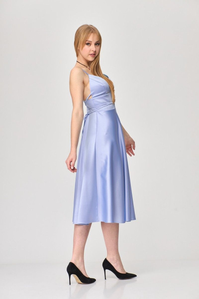 Жакет, платье T&N 7382 белый+голубой - фото 9