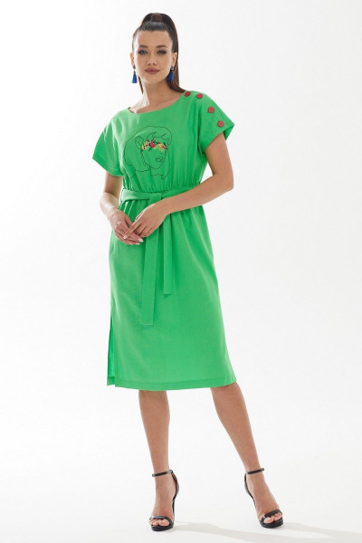 Платье Galean Style 897 зеленый - фото 2