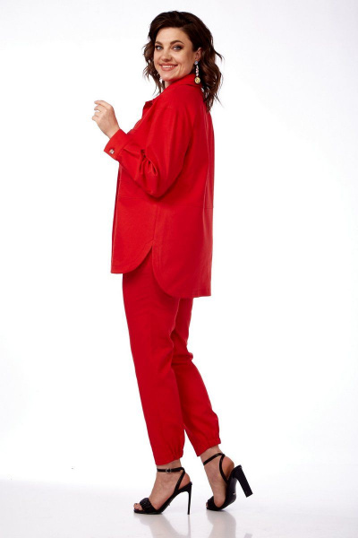 Блуза, брюки, жакет Милора-стиль 1074 красный - фото 2