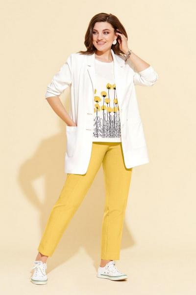 Брюки, жакет, футболка Милора-стиль 1097 жёлтый - фото 1