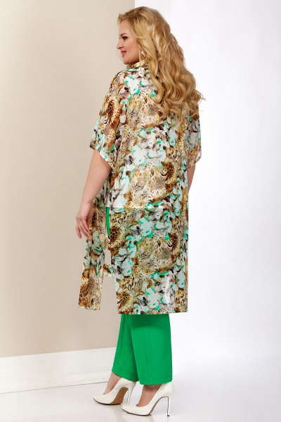 Блуза, брюки, кардиган Aira Style 533 зеленые_орхидеи - фото 6