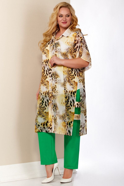 Блуза, брюки, кардиган Aira Style 533 леопард - фото 1