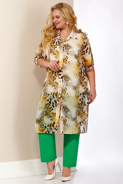 Блуза, брюки, кардиган Aira Style 533 леопард - фото 2