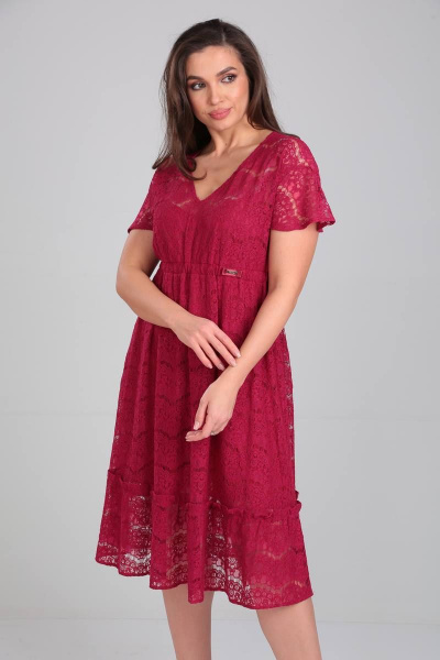 Платье Verita 2205 бордовый - фото 4