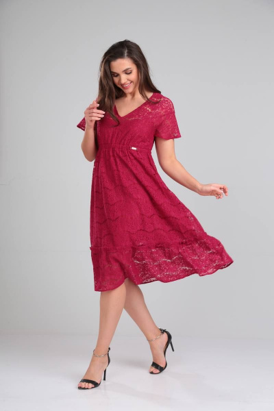 Платье Verita 2205 бордовый - фото 2