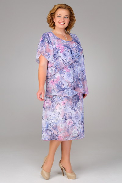 Платье Tellura-L 1336 сине-розовый - фото 1