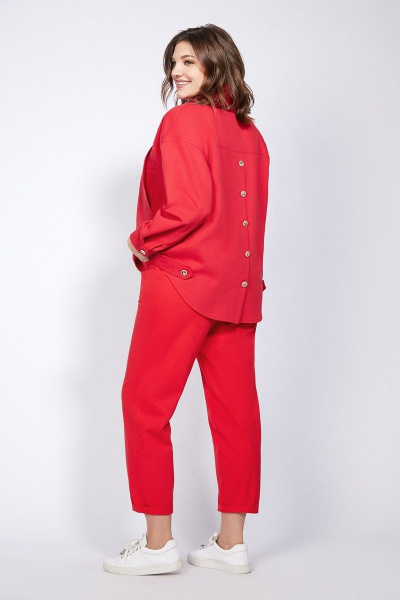 Брюки, жакет, футболка Милора-стиль 1100 красный - фото 2