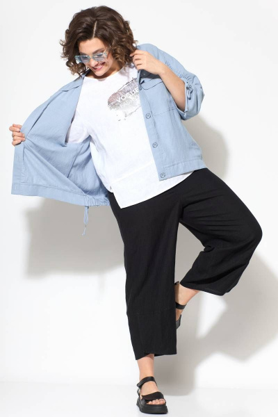 Блуза, брюки, жакет Runella 1547 небесный - фото 6