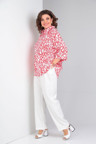 Блуза, брюки Mubliz 046 красный-молоко - фото 8