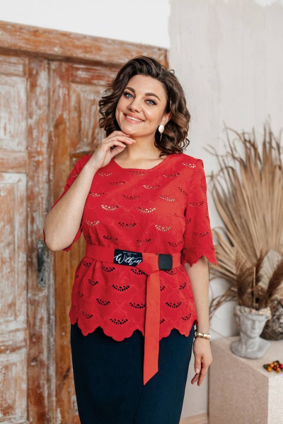 Блуза, юбка Romanovich Style 2-2348 красный/синий - фото 3