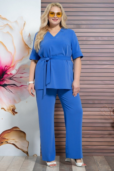 Блуза, брюки Alani Collection 1836 синий - фото 6