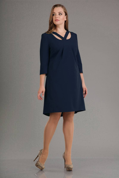Платье Liona Style 555 темно-синий - фото 1