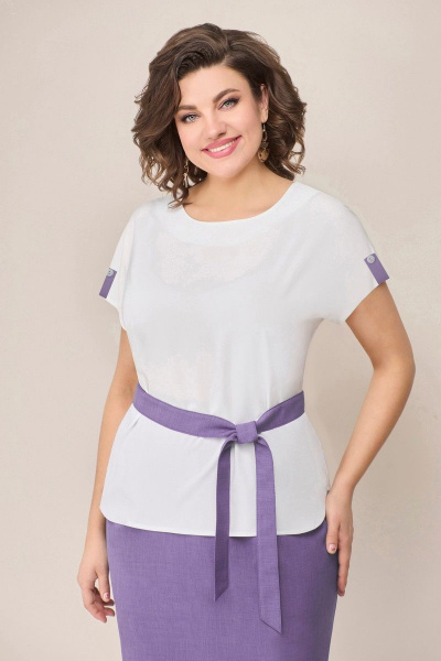 Блуза, жакет, юбка VOLNA 1283 сиреневый - фото 5
