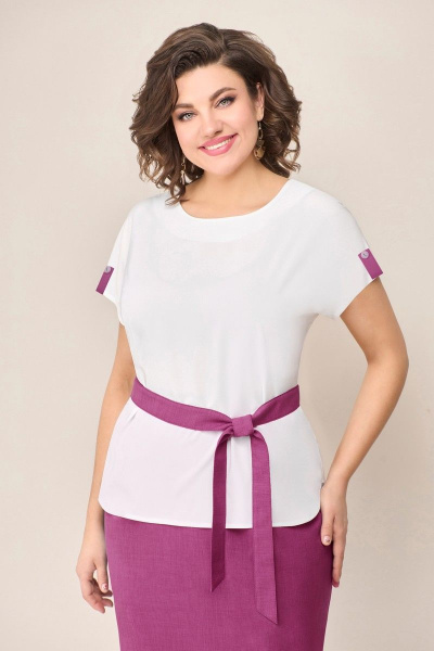 Блуза, жакет, юбка VOLNA 1283 малиновый - фото 5