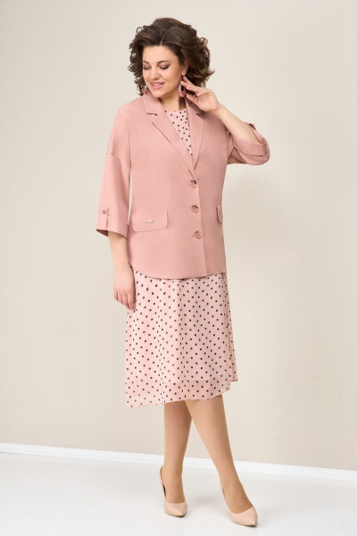 Жакет, платье VOLNA 1286 пудрово-розовый - фото 3