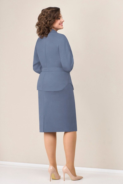 Блуза, жакет, юбка VOLNA 1283 т.голубой - фото 4