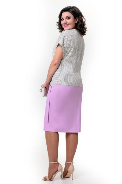 Блуза, юбка Мишель стиль 1053-1 лиловый_молочный - фото 2