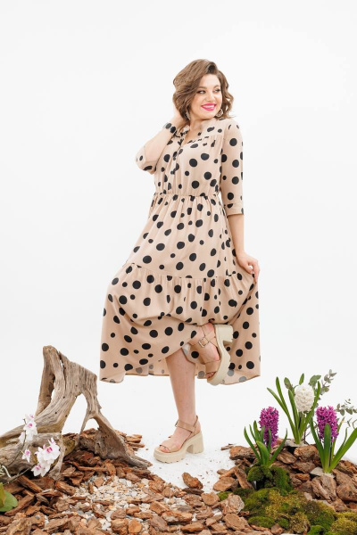 Платье Romanovich Style 1-2373д бежевый - фото 2