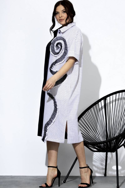 Платье SOVA 13120 черно-белый - фото 4