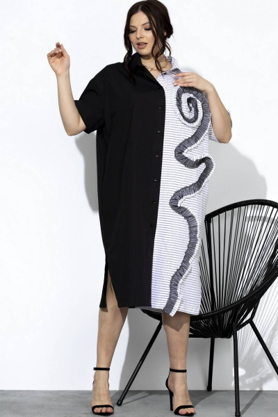 Платье SOVA 13120 черно-белый - фото 3