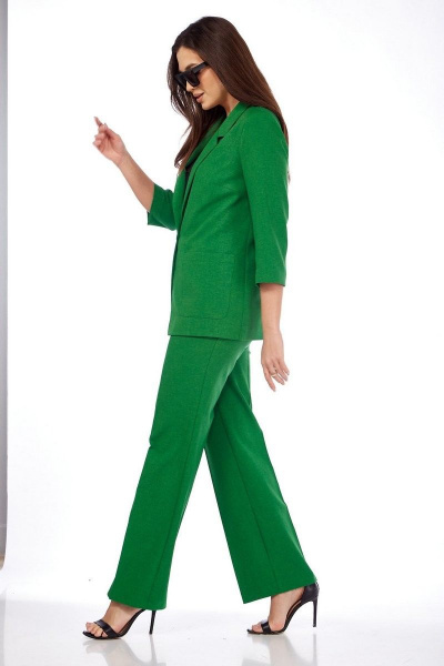 Блуза, брюки, жакет Милора-стиль 1090 зелёный - фото 3