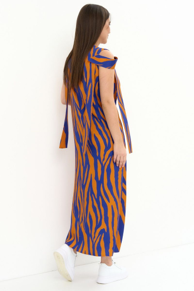 Платье Магия моды 2254 оранж-синий - фото 2