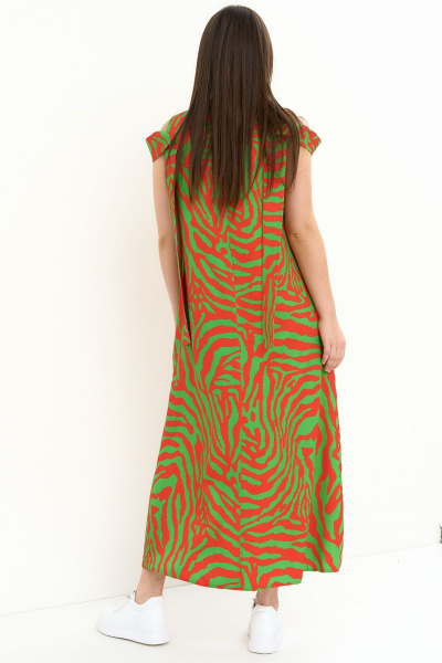 Платье Магия моды 2254 красный-зеленый - фото 3