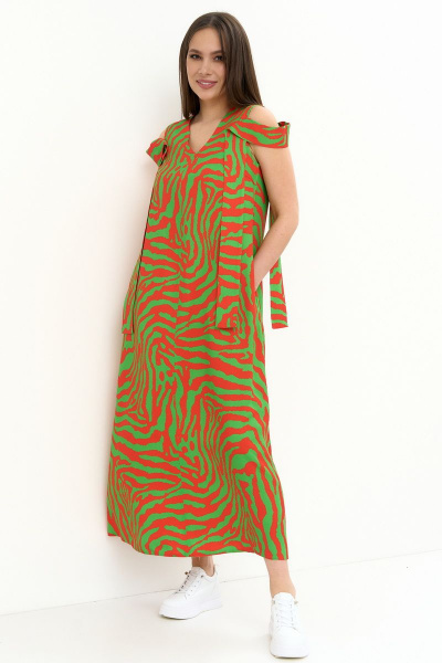Платье Магия моды 2254 красный-зеленый - фото 2