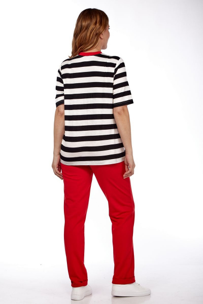 Брюки, футболка Michel chic 1338 черный-белый-красный - фото 6