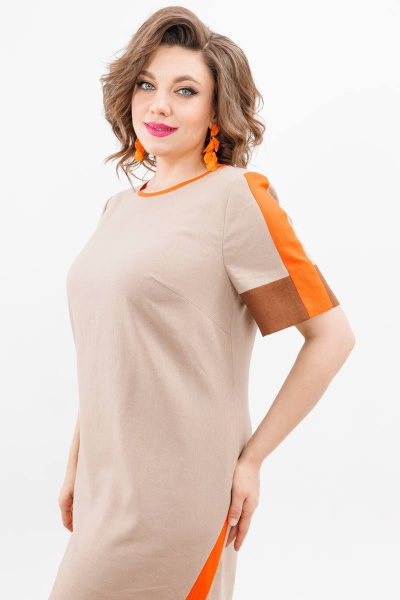 Платье Romanovich Style 1-2519 беж/оранжевый - фото 3
