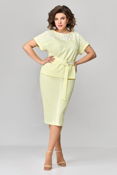 Блуза, юбка Мишель стиль 1113 лимонный - фото 1