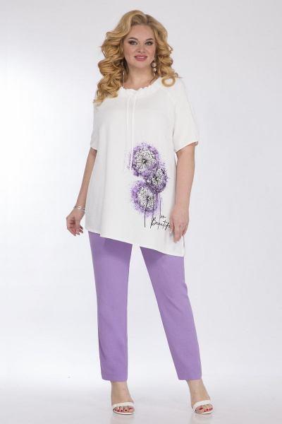 Блуза, брюки Matini 1.1504/1 белый/лиловый - фото 2