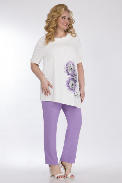 Блуза, брюки Matini 1.1504/1 белый/лиловый - фото 3