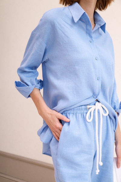Блуза, брюки Butеr 2597 голубой - фото 4