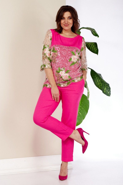 Блуза, брюки Anastasia 981 ярко-розовый - фото 5