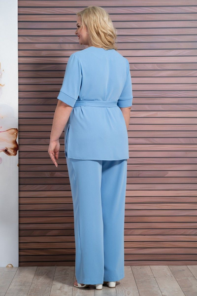 Блуза, брюки Alani Collection 1836 светло-голубой - фото 5