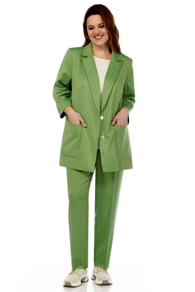Блуза, брюки, жакет Olegran 4022 зеленый - фото 3