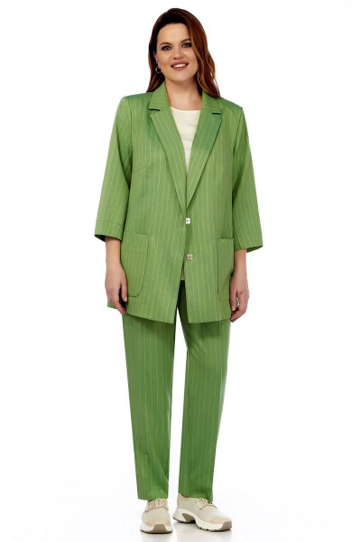 Блуза, брюки, жакет Olegran 4022 зеленый - фото 1