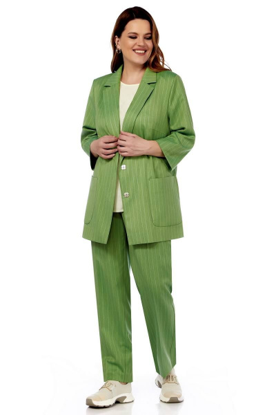 Блуза, брюки, жакет Olegran 4022 зеленый - фото 2