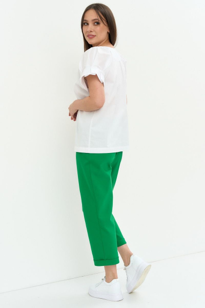 Блуза, брюки Магия моды 2233 белый-зеленый - фото 2