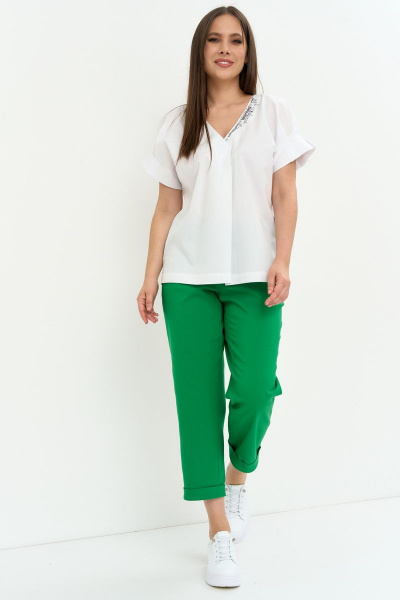 Блуза, брюки Магия моды 2233 белый-зеленый - фото 6