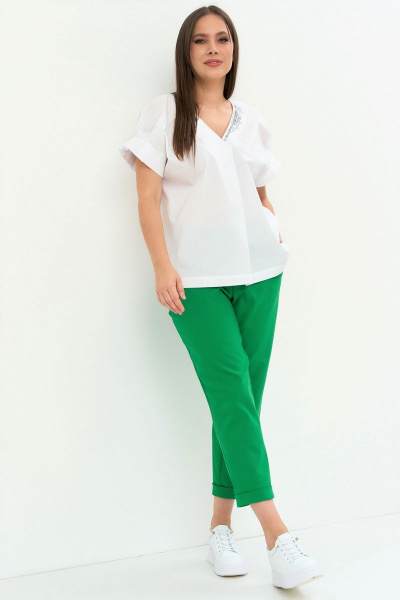 Блуза, брюки Магия моды 2233 белый-зеленый - фото 3