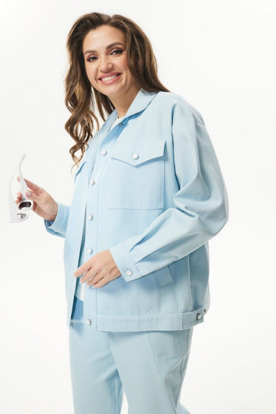 Блуза, бомбер, брюки Angelina 6493 голубой - фото 2